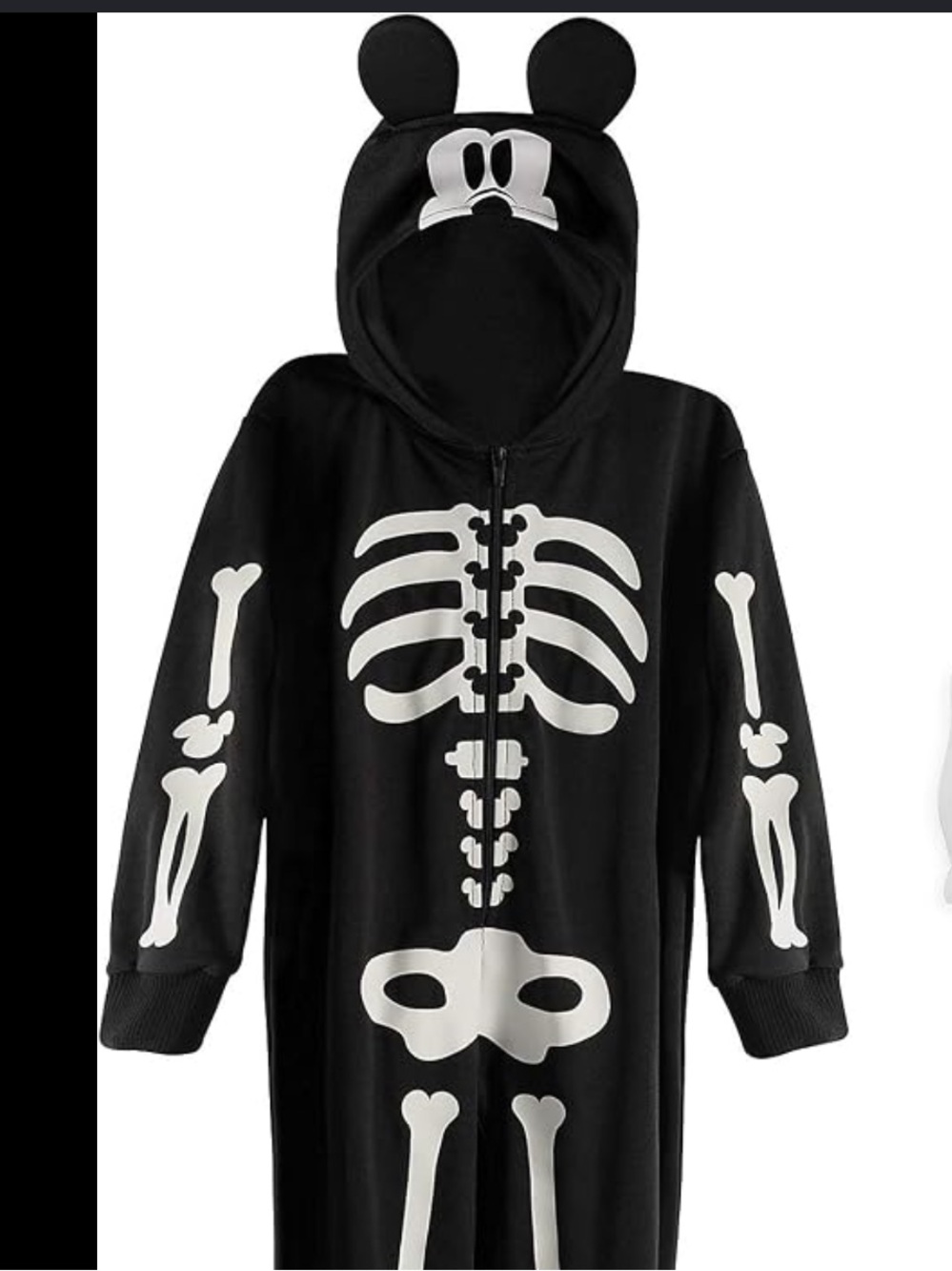 Disney Black Glow-In-The-Dark Mickey Skeleton Pajama Set
